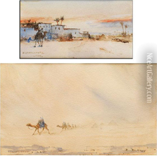 Zwei Orientalischelandschaftsaquarelle Oil Painting - Ava De Lagercrantz