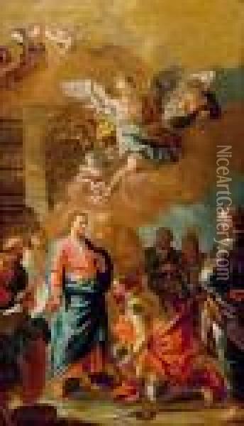 Jesus Und Der Hauptmann Von Kapharnaum Oil Painting - Daniel Gran