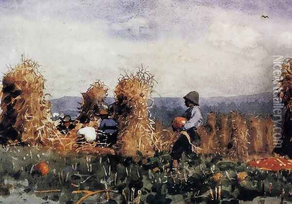 The Pumpkin Patch Oil Painting - Winslow Homer