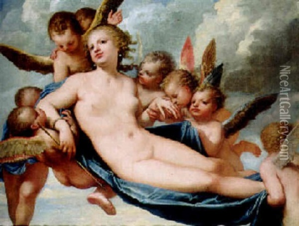 Venus Portee Par Les Amours Oil Painting - Pietro (Libertino) Liberi