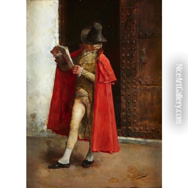 The Letter Oil Painting - Jose Jimenez y Aranda