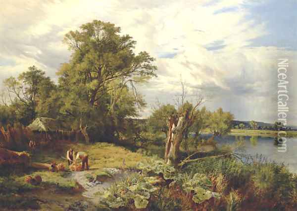 The Thames, near Pangbourne Oil Painting - Sidney Richard Percy