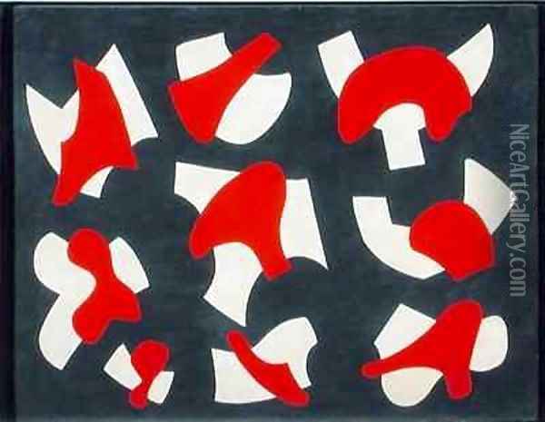 Separated Forms Red Oil Painting - Jessica Stewart Dismorr