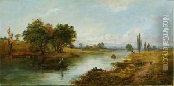 Ferrying Across The River Oil Painting - William McEvoy