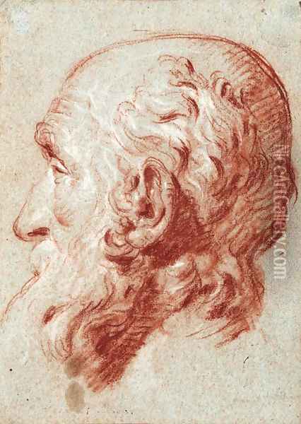 The head of Giulio Contarini, after Alessandro Vittoria Oil Painting - Giovanni Battista Tiepolo