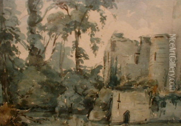 A View Of Raglan Castle Oil Painting - Henrietta Hussey