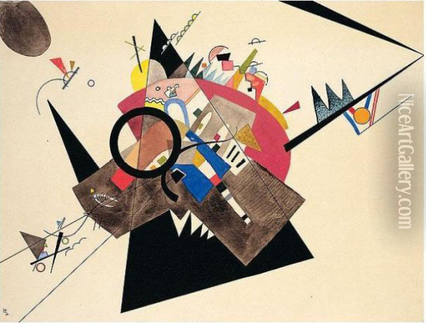 Schwarzes Dreieck (black Triangle) Oil Painting - Wassily Kandinsky