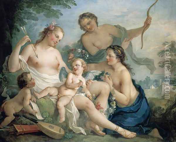 Venus and Cupid Oil Painting - Charles Joseph Natoire