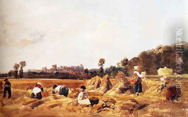 Cornfield, Windsor Oil Painting - Peter de Wint
