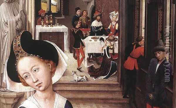 St John Altarpiece (detail-2) 1455-60 Oil Painting - Rogier van der Weyden