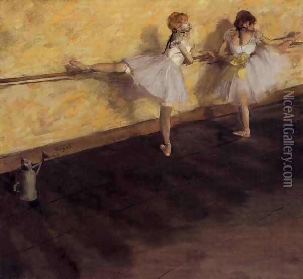 Dancers Practicing at the Barre Oil Painting - Edgar Degas