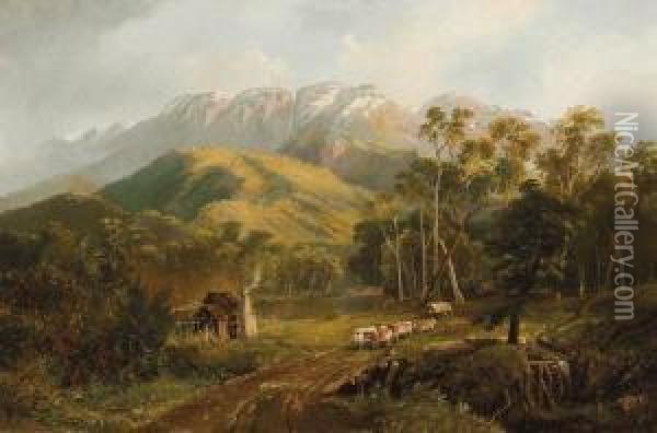 Buffalo Ranges Oil Painting - Nicholas Chevalier