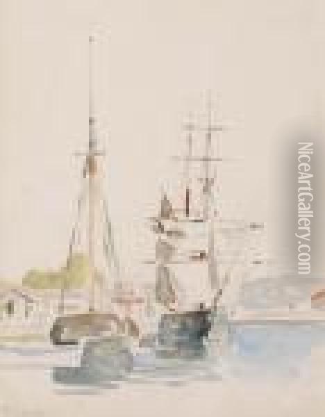 Voiliers Dans Le Port Oil Painting - Paul Signac