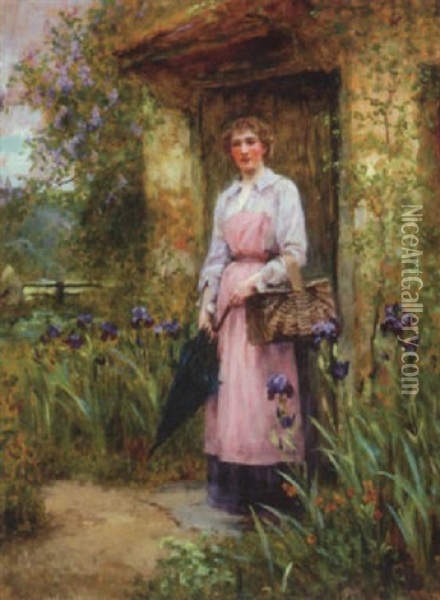 At The Cottage Door Oil Painting - Henry John Yeend King