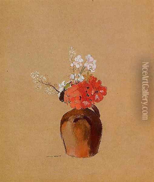 Flowers In A Pot Oil Painting - Odilon Redon