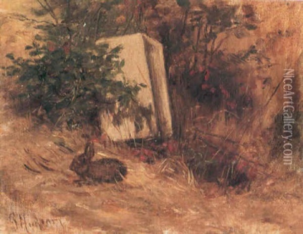 A Rabbit In A Landscape Oil Painting - Grace Carpenter Hudson