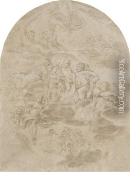 Etude Pour L'apotheose D'hercule Oil Painting - Domenico Maria Canuti
