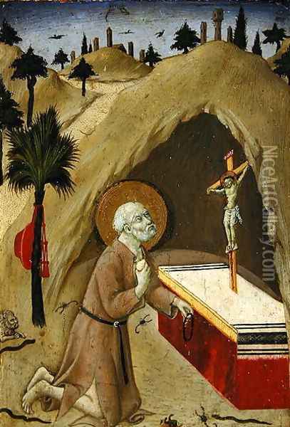 St. Jerome in the Desert Oil Painting - Sano Di Pietro