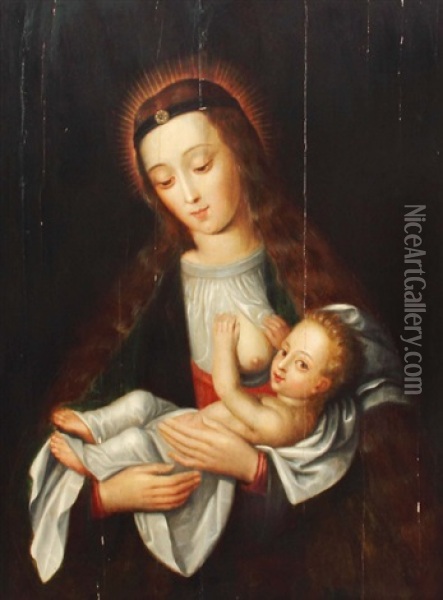Madonna Mit Kind Oil Painting - Ambrosius Benson