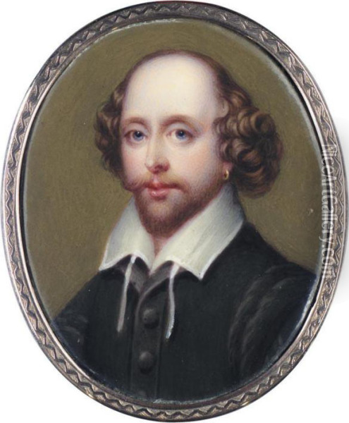 Portrait Of William Shakespeare Oil Painting - Henry Pierce Bone