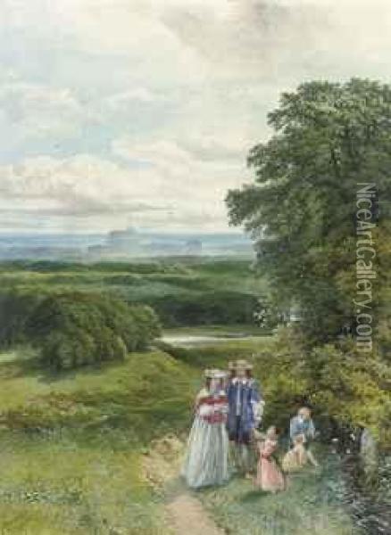 A Stroll In Windsor Park Oil Painting - John Edmund Buckley