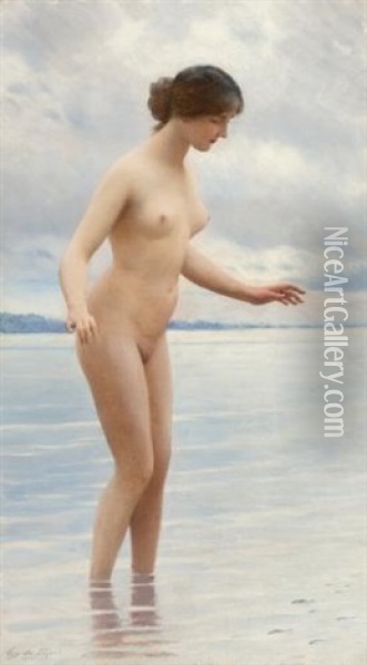 In The Water Oil Painting - Eugen von Blaas