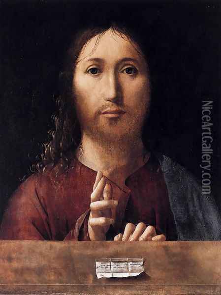 Salvator Mundi Oil Painting - Antonello da Messina Messina