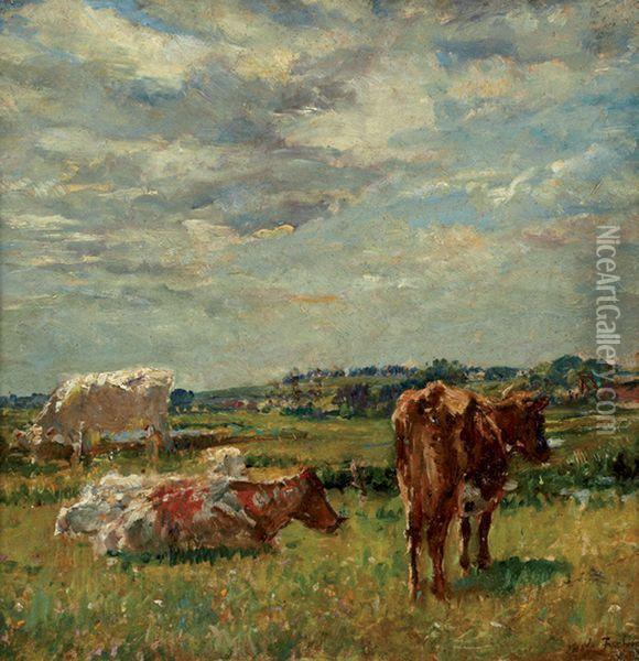 Vaches Aux Paturages Oil Painting - William Mark Fisher