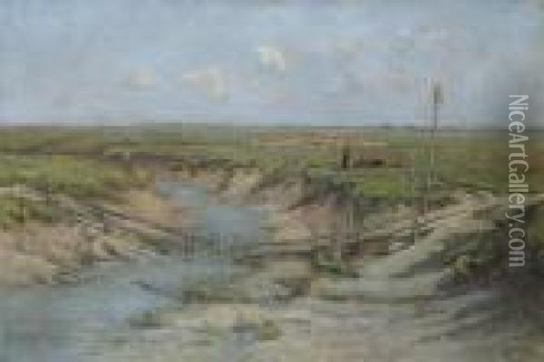 Sunken Bridge Oil Painting - Henri Van Muyden