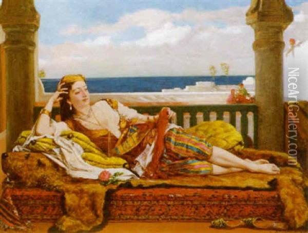 The Odalisque Oil Painting - Victor Joseph Chavet
