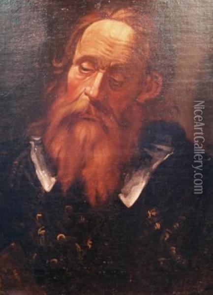 Bust Of A Gentleman In A Fancy Dublet Oil Painting - David De Haen