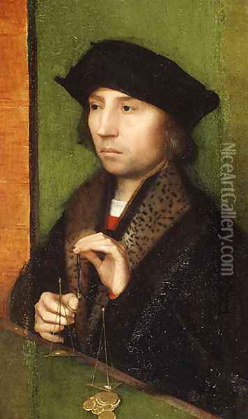 Man Weighing Gold 1515 Oil Painting - Adriaen Isenbrandt (Ysenbrandt)
