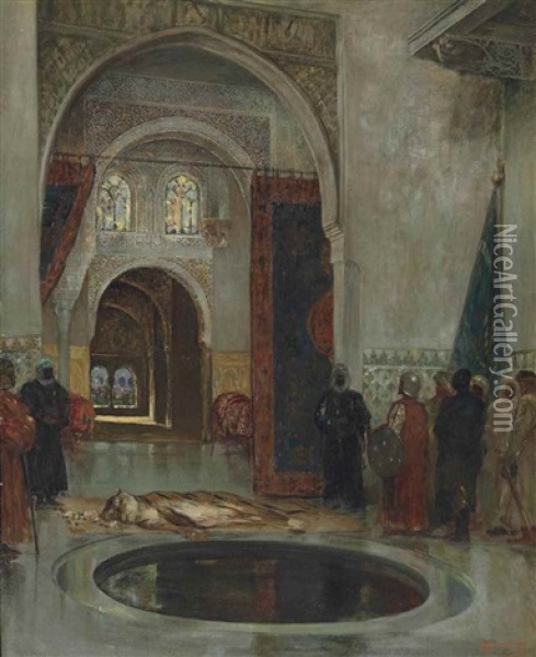 The Grief Of The Pasha (the Dead Tiger) Oil Painting - Benjamin Constant