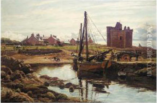 A Harbour Scene Oil Painting - Robert Crawford