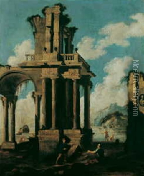 Ruinencapriccio Oil Painting - Giovanni Ghisolfi