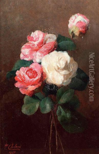 Rose Oil Painting - Tito Chelazzi