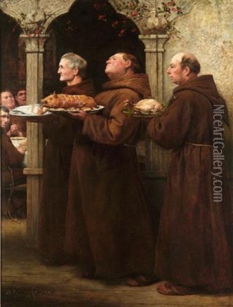 The Prior's Feast Oil Painting - William Strutt