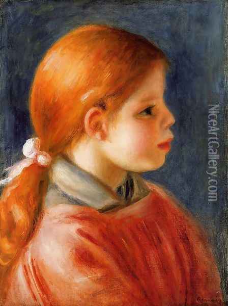 Head Of A Young Woman5 Oil Painting - Pierre Auguste Renoir