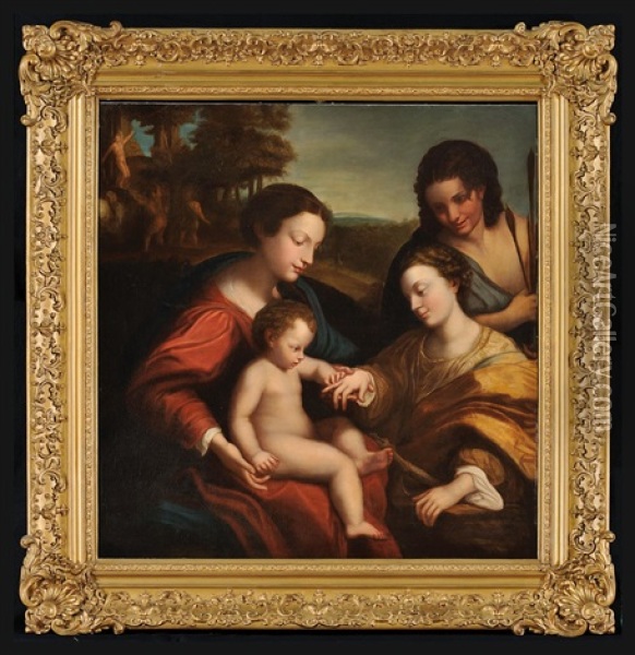Il Matrimonio Mistico Con Santa Caterina Oil Painting -  Correggio