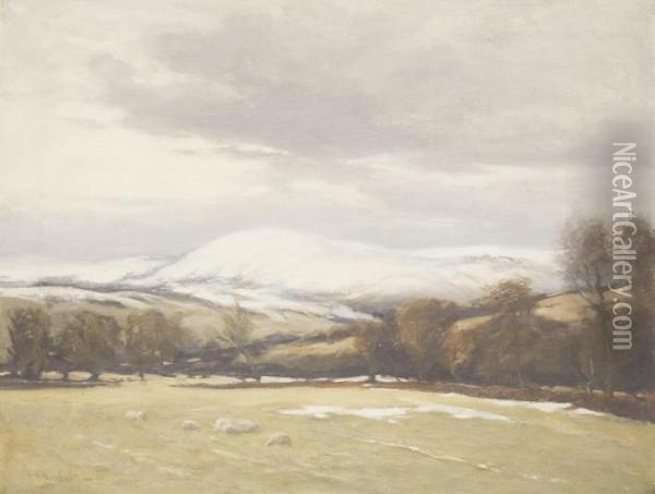 Winter Landscape Oil Painting - Robert Buchan Nisbet