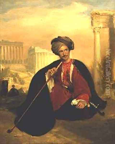 Portrait of George Cumming in a Turkish Costume Oil Painting - Andrew Geddes