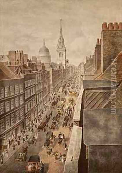 View of Cheapside Oil Painting - Duryer, W.