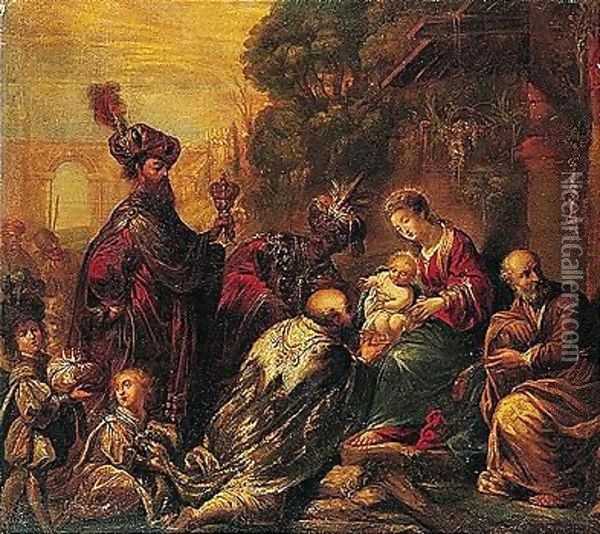 The Adoration Of The Magi Oil Painting - Claude Vignon