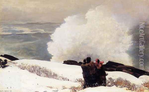 Watching the Breaker - A High Sea Oil Painting - Winslow Homer