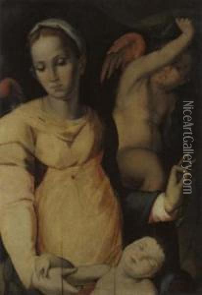 Madonna Mit Kind Und Engel Oil Painting - Pier Francesco Foschi
