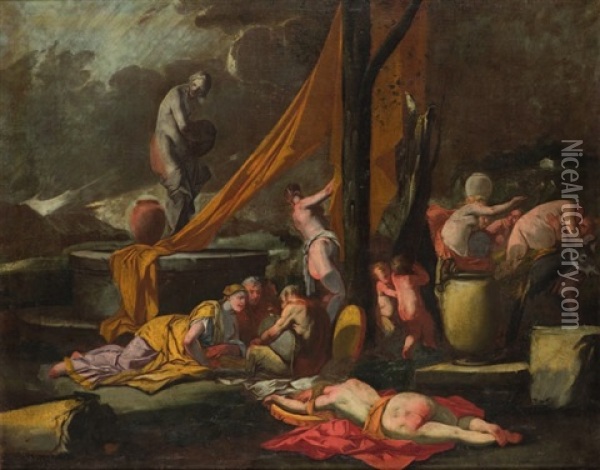 Baccanale Oil Painting - Giulio Carpioni