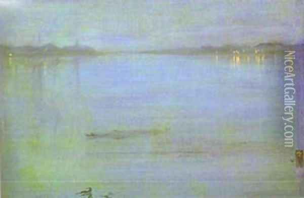 Nocturne Blue And Silver Cremorne Lights 1872 Oil Painting - James Abbott McNeill Whistler