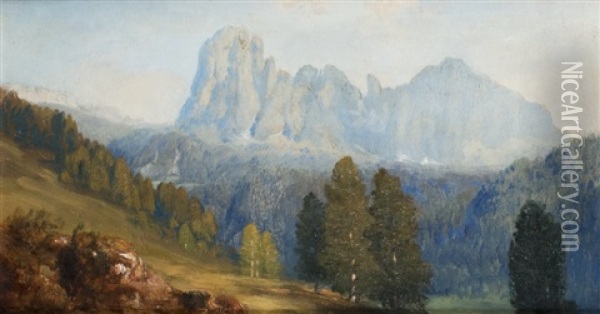 In Den Dolomiten Oil Painting - Anton Hlavacek