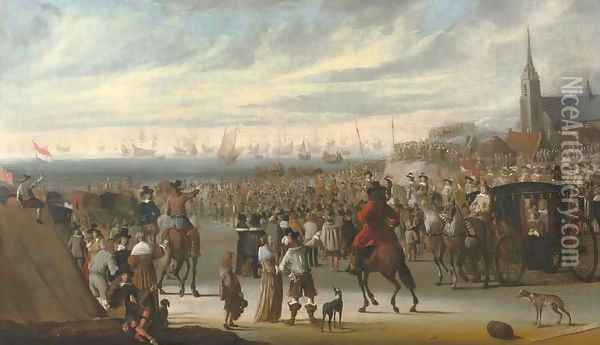 The Departure of King Charles II from Scheveningen on the 24 May 1660 Oil Painting - Cornelis Beelt