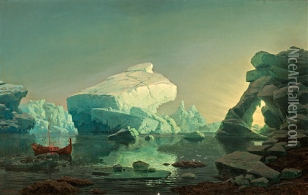 I Norra Ishavet Oil Painting - Georg Eduard Otto Saal